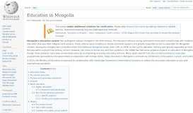 
							         Education in Mongolia - Wikipedia								  
							    