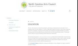 
							         Education | North Carolina Arts Council								  
							    