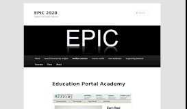 
							         Education Portal Academy | EPIC 2020								  
							    