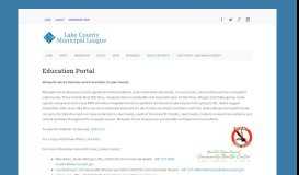 
							         Education Portal : Lake County Municipal League								  
							    