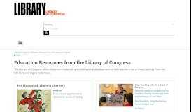 
							         Education Resources from the Library of Congress | Library of Congress								  
							    