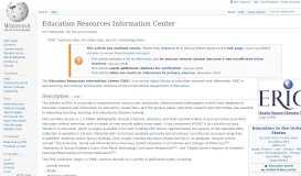 
							         Education Resources Information Center - Wikipedia								  
							    