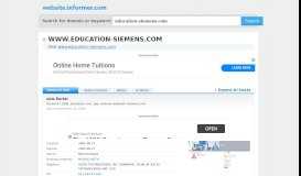 
							         education-siemens.com at WI. ebis Portal - Website Informer								  
							    