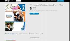 
							         Education & Training Catalog - LOMA - Yumpu								  
							    