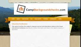 
							         Education Verification - Camp Background Checks								  
							    