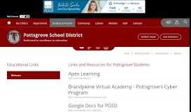 
							         Educational Links / Welcome - Pottsgrove School District								  
							    