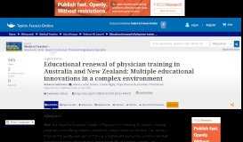 
							         Educational renewal of physician training in Australia and New Zealand								  
							    