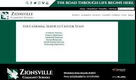 
							         Educational Services Center Staff - Zionsville Community Schools								  
							    