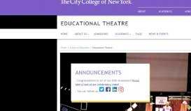 
							         Educational Theatre - The City College of New York								  
							    
