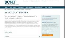 
							         EduCloud Server - BCNET								  
							    