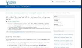 
							         Eduroam Secure Wi-Fi network - My UD - University of Delaware								  
							    
