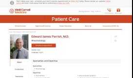 
							         Edward James Parrish, M.D. | Weill Cornell Medicine								  
							    