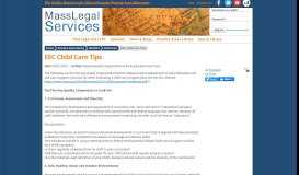 
							         EEC Child Care Tips | Mass Legal Services								  
							    