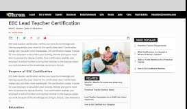 
							         EEC Lead Teacher Certification | Chron.com								  
							    