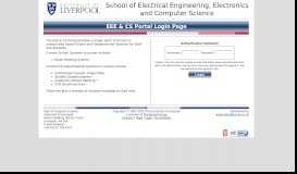 
							         EEECS Portal - Computer Science - University of Liverpool								  
							    