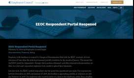 
							         EEOC Respondent Portal Reopened - Employers Council Blog								  
							    