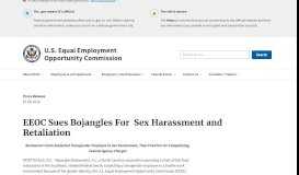 
							         EEOC Sues Bojangles For Sex Harassment and Retaliation								  
							    