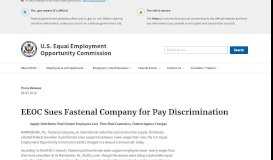 
							         EEOC Sues Fastenal Company for Pay Discrimination								  
							    