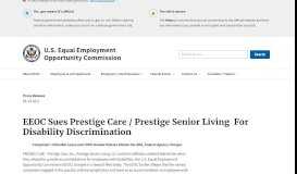 
							         EEOC Sues Prestige Care / Prestige Senior Living For Disability ...								  
							    