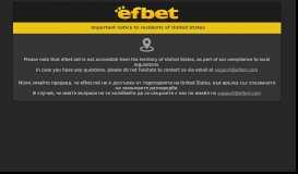 
							         Efbet Online sports betting. Up to 200BGN Welcome Bonus.								  
							    