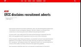 
							         EFCC disclaims recruitment adverts - Daily Post Nigeria								  
							    