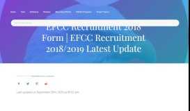 
							         EFCC Recruitment 2018 - PG Updates								  
							    