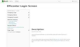 
							         Efficenter Login Screen - AboutUs								  
							    