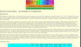 
							         EFL/ESL Portal Sites -- An Attempt at a Comparison - TESL-EJ								  
							    