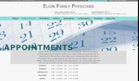 
							         EFP Appointments - Elgin Family Physicians								  
							    
