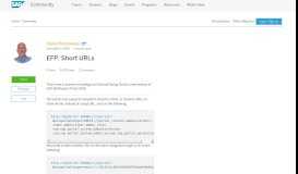 
							         EFP: Short URLs | SAP Blogs								  
							    