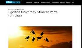 
							         Egerton University student portal (Uniplus) • Urban Kenyans								  
							    