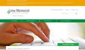 
							         eHealth FAQs | Lima Memorial Health System								  
							    