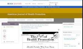 
							         eHealth Portals: Who Uses Them and Why? - SAGE Journals								  
							    
