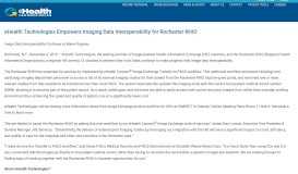 
							         eHealth Technologies Empowers Imaging Data Interoperability for ...								  
							    