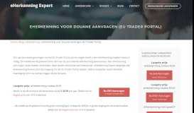 
							         eHerkenning voor Douane aanvragen (EU Trader Portal)								  
							    