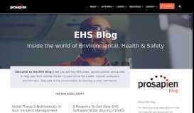 
							         EHS Blog - Inside the world of Environmental, Health & Safety | Pro ...								  
							    