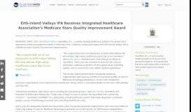 
							         EHS-Inland Valleys IPA Receives Integrated Healthcare Association's ...								  
							    