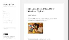 
							         Ein Garantiefall (RMA) bei Western Digital – HyperPac's site								  
							    