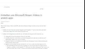 
							         Einbetten von Microsoft Stream-Videos | Microsoft Docs								  
							    