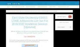 
							         EKSU 1st Batch Admission List Released - 2018/2019 [How to check]								  
							    