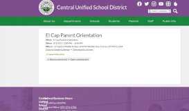 
							         El Cap Parent Orientation | Central Unified School District								  
							    