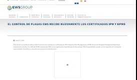 
							         El control de plagas EWS recibe nuevamente los certificados IPM y ...								  
							    