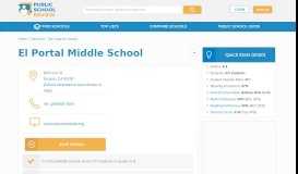 
							         El Portal Middle School Profile (2018-19) | Escalon, CA								  
							    