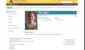 
							         Ela Engen : CEMS : University of Minnesota								  
							    