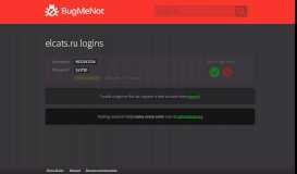 
							         elcats.ru passwords - BugMeNot								  
							    