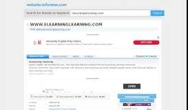 
							         elearninglearning.com at WI. eLearning Learning - Website Informer								  
							    