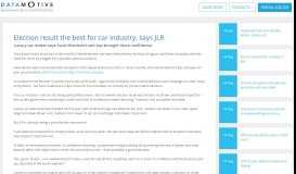 
							         Election result the best for car industry, says JLR - DataMotive Portal								  
							    