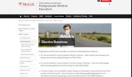 
							         Elective Rotations | Postgraduate Medical Education - McGill University								  
							    