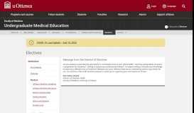 
							         Electives | Undergraduate Medical Education | University of Ottawa								  
							    
