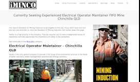 
							         Electrical Operator Maintainer FIFO Mine Chinchilla QLD - iMINCO ...								  
							    